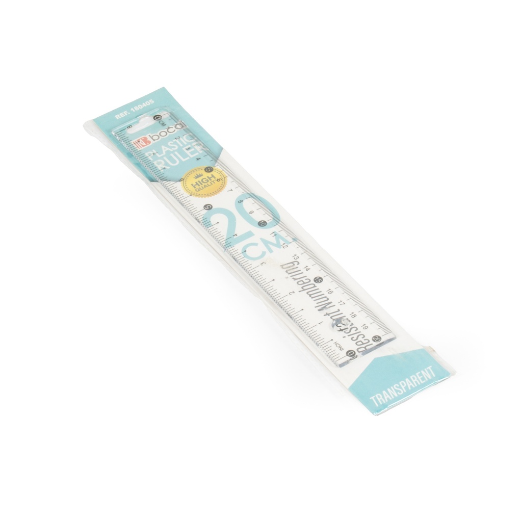 مسطرة بلاستك شفاف كرت 20 سم