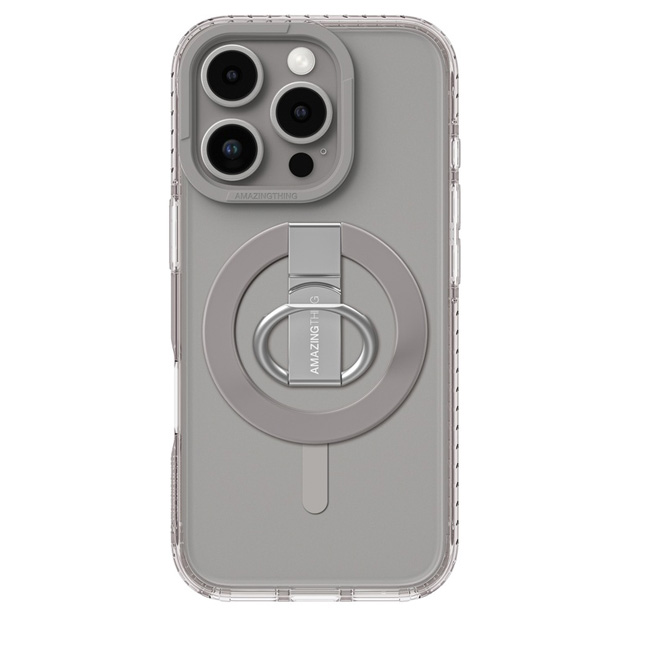 امازنج حافظة AmazingThing Titan Pro Mag Grip المضادة للصدمات مع مغناطيس MagSafe لهاتف iPhone 16 Pro بحجم 6.3 بوصة - رمادي 