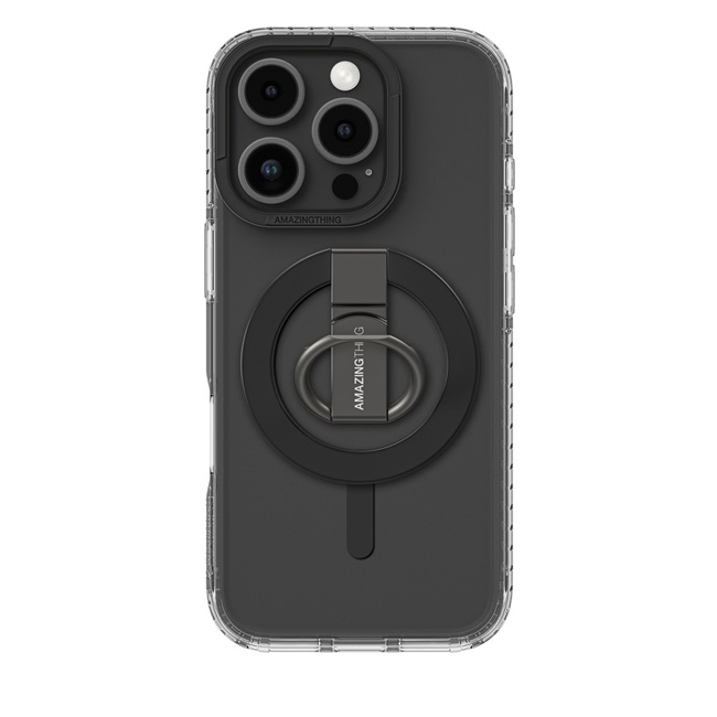 امازنج - حافظة AmazingThing Titan Pro Mag Grip المضادة للصدمات مع مغناطيس MagSafe لهاتف iPhone 16 Pro Max بحجم 6.9 بوصة - أسود 