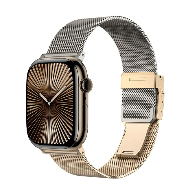 اميزنج - سوار AmazingThing Omni Style Flip لساعة Apple Watch بحجم 49/45/44/42/41/40/38 مم - تيتانيوم وروز جولد 
