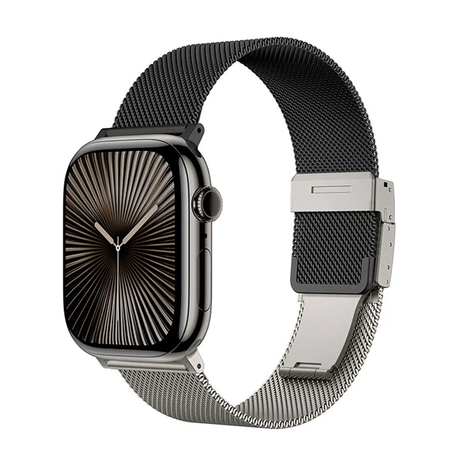 امازنج - سوار AmazingThing Omni Style Flip لساعة Apple Watch بحجم 49/45/44/42/41/40/38 مم - تيتانيوم وأسود 