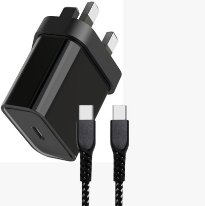 اولز - شاحن حائط تايب سي 35 واط مع كابل تايب سي الي تايب سي اسود  