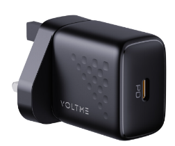 فولتمي - شاحن حائط  ريفو 30 جان (30 واط) + كيبل تايب سي تايب سي أسود  