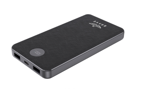 بريف باور بانك نحيف 10000 مللي أمبير في الساعة 22.5 وات شحن سريع | بي دي 3.0 وكيو سي 3.0 | منافذ يو اس بي + تايب سي مزدوجة، شاشة LED BP-21 - أسود