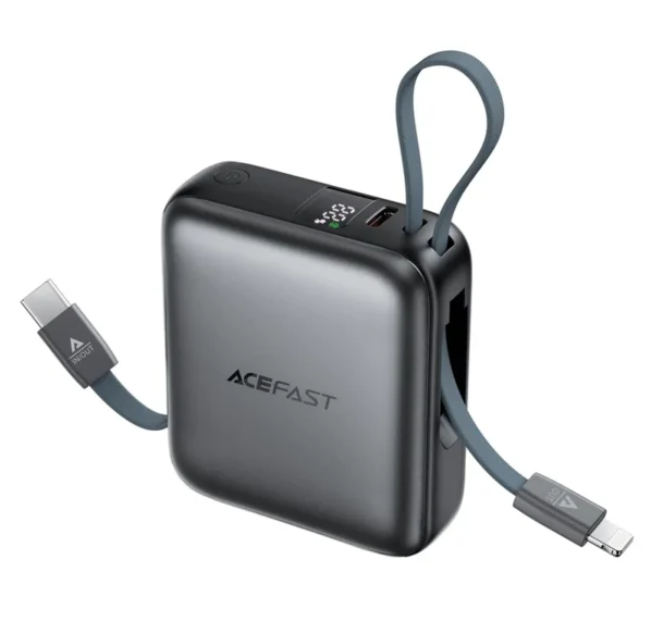 ايس فاست -باور بنك Acefast M23-10000 بقوة 22.5 واط مع كابلات مزدوجة مدمجة