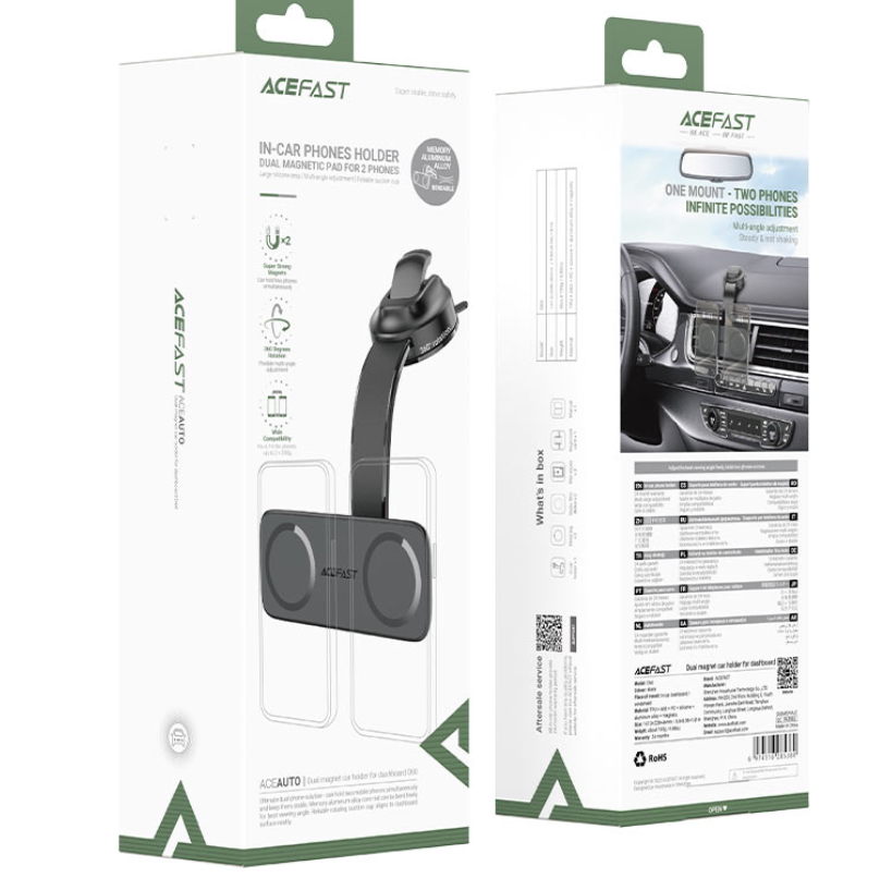 ايس فاست -  حامل مغناطيسي ثنائي للسيارة D60