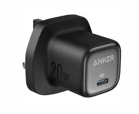 انكر - شاحن جداري بقوة 20 واط بمنفذ تايب سي - اسود 
