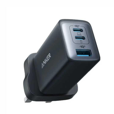 انكر - شاحن جداري بقوة 65 واط بمنفذين تايب سي ومنفذ يو اس بي - اسود 