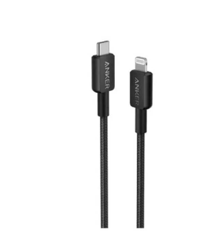 انكر - واير قماشي تايب سي الى لايتنينق 1.8 متر - اسود 