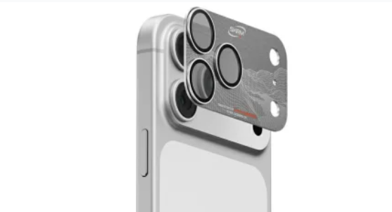 سكينارما - عدسة كاميرا iPhone 17 Pro Max زجاج  كامل من الألمنيوم ورقة زجاج سلفر