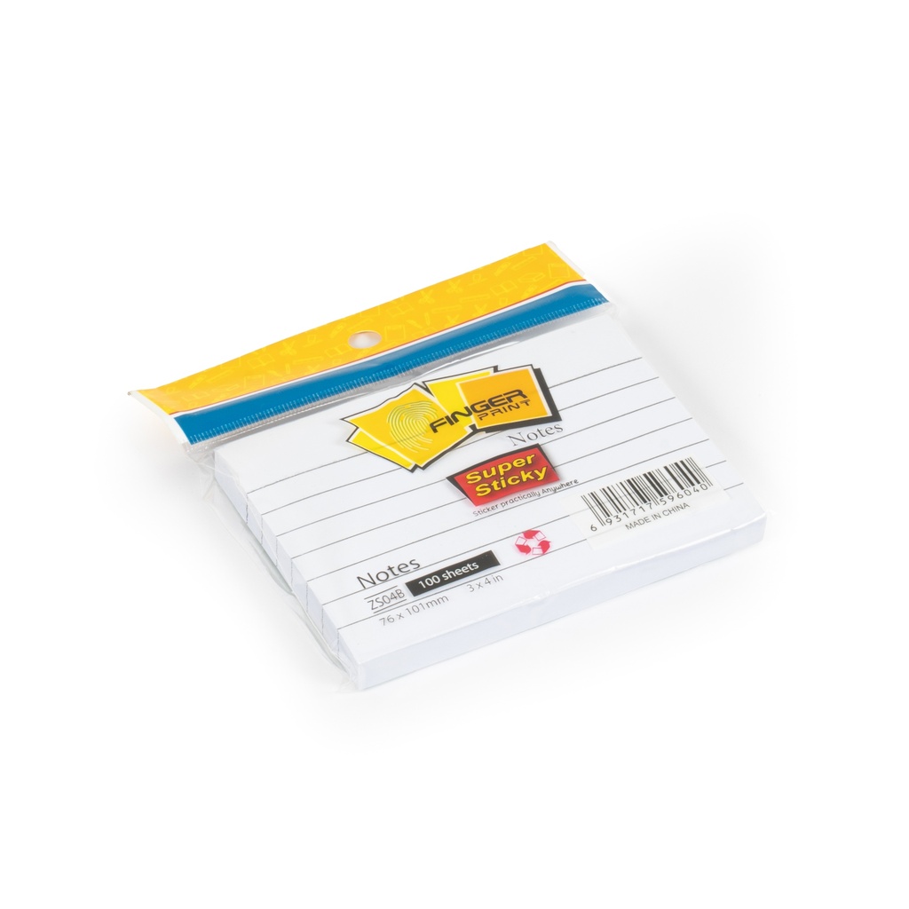 ورق ملاحظات ابيض مسطر 4*3 ZS-04B
