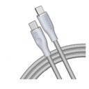 فولتمي - كابل باور لينك رووج مزدوج من النايلون تايب سي تايب سي C 5A / 1M (100W) جراي 